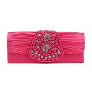 Scarleton Satin Clutch With Beads And Crystals H3012 Rose - Torbe z zaponko - $14.99  ~ 12.87€