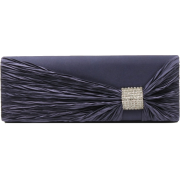 Scarleton Satin Flap Clutch With Crystals H3020 Blue - Clutch bags - $14.99 