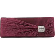 Scarleton Satin Flap Clutch With Crystals H3020 Purple - Clutch bags - $15.00 