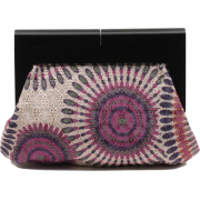 Scarleton Wood Framed Embroidered Clutch H3002 Purple - Clutch bags - $19.99 