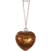 Sequin Heart Wristlet Clutch Purse Evening Bag Hardcase Bronze - Clutch bags - $34.99 