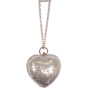 Sequin Heart Wristlet Clutch Purse Evening Bag Hardcase Silver - Torbe z zaponko - $34.99  ~ 30.05€