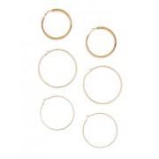 Set of 3 Large Metallic Hoop Earrings - Kolczyki - $3.99  ~ 3.43€