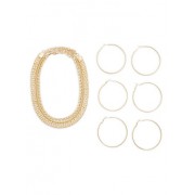 Set of 3 Necklaces and Hoop Earrings - Earrings - $6.99 
