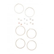 Set of 3 Rhinestone Hoop Earrings and 6 Stud Earrings - Aretes - $5.99  ~ 5.14€