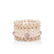 Set of 5 Rhinestone and Faux Pearl Stretch Bracelets - Pulseras - $6.99  ~ 6.00€