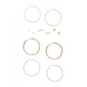 Set of 6 Hoop and Stud Earrings - Серьги - $5.99  ~ 5.14€
