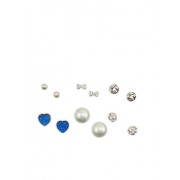 Set of 6 Metallic Rhinestone Stud Earrings - Orecchine - $5.99  ~ 5.14€