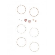 Set of 6 Multi Textured Earrings - Brincos - $5.99  ~ 5.14€