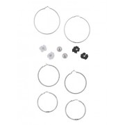 Set of 6 Textured Hoop and Stud Earrings Set - Aretes - $5.99  ~ 5.14€