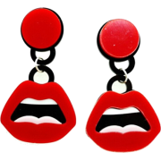 Sexy Lips Double Layer Earrings  - Earrings - 
