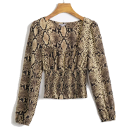 Sexy snake print square collar long slee - Košulje - kratke - $25.99  ~ 165,10kn