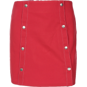 Sexy solid color four-button buckle hip - Skirts - $25.99 