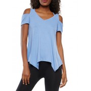 Sharkbite Hem Cold Shoulder Top - Top - $12.97  ~ 11.14€