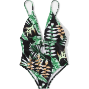 Shein Leaf Print Knot Swimsuit - Uncategorized - $38.00  ~ ¥4,277