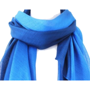 Silk Cotton Scarf - Blue Gradient - Scarf - $16.95 