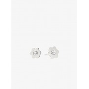 Silver-Tone Floral Stud Earrings - Brincos - $55.00  ~ 47.24€