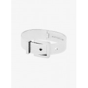 Silver-Tone Ribbed Buckle Bracelet - Bransoletka - $115.00  ~ 98.77€