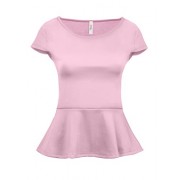 Simlu Short Sleeve Womens Peplum Shirt Made in USA - Shirts - $13.99 