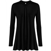 Simlu Womens Long Sleeve Tunic Top with Front and Back Pleat- Made in USA - Shirts - $14.99 