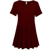 Simlu Womens Short Sleeve Tunic Tops Plus Size and Reg Tunic Shirt for Leggings - Made in USA - Shirts - $4.95 