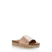Single Strap Glitter Wedge Sandals - Sandals - $19.99 