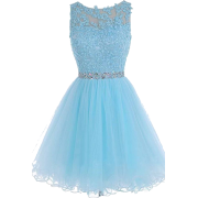 Sky Bluellusion Short Lace Prom Dresses - Dresses - £92.00  ~ $121.05