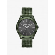 Slim Runway Mesh Olive-Tone Watch - Watches - $195.00 