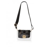 Small Clear Crossbody Bag with Faux Leather Zip Pouch - Hand bag - $12.99 