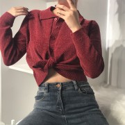 Small lapel sweater cardigan single-brea - Westen - $32.99  ~ 28.33€