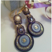 Soutache earrings, authentic (stamp back - 背景 - 