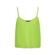 Spaghetti Strap Tank Top Bubble Hem Cami in A Lightweight Sheer Fabric Fully Lined Pull On Style - Shirts - $12.99 