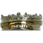 Spinner ring silver and gold - Items - £99.00  ~ $130.26