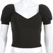 Split V-neck chest-shaped puff sleeves e - Košulje - kratke - $19.99  ~ 126,99kn