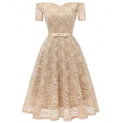 SportsX Women Rose Embroidered Ankle-Length Vogue Formal Dress - ワンピース・ドレス - $46.94  ~ ¥5,283