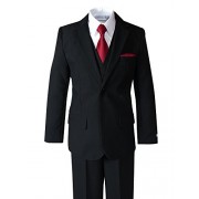Spring Notion Big Boys' Modern Fit Dress Suit Set with Necktie and Handkerchief - Suits - $46.95 