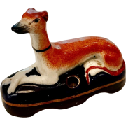StaffordshireDog Inkwell 1880s porcelain - Items - 
