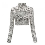 Star Print Tie Openwork Long Sleeve Top - Košulje - kratke - $15.99  ~ 101,58kn