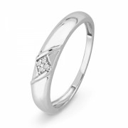 Sterling Silver Round Diamond Fashion Ring (0.03 CTTW) - Aneis - $29.99  ~ 25.76€