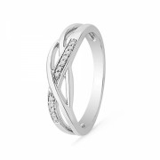 Sterling Silver Round Diamond Fashion Ring (1/20 cttw) - Anelli - $38.00  ~ 32.64€