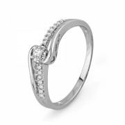 Sterling Silver Round Diamond Promise Ring (1/10 cttw) - Pierścionki - $124.00  ~ 106.50€