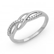 Sterling Silver Round Diamond Twisted Fashion Ring (1/10 cttw) - Anillos - $49.00  ~ 42.09€