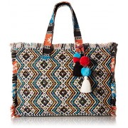 Steve Madden Womens Keegs Multi Colored Beaded Embroidered Tote Handbag - Hand bag - $64.99 