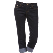 Stretch Denim Capri Jeans 2 Button Flap Pocket Junior Plus Size - Jeans - $39.99 
