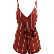 Striped Belted Cami Romper -white - Kombinezoni - $17.99  ~ 114,28kn