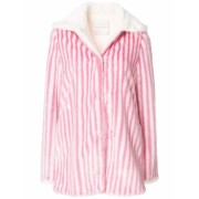 Striped Faux Fur Coat - Myファッションスナップ - $1,090.00  ~ ¥122,678