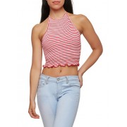 Striped Smocked Halter Tank Top - Top - $7.97  ~ 6.85€