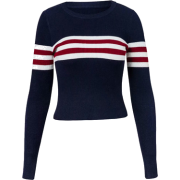 Striped Turtleneck Long Sleeve Top Knit - Пуловер - $35.99  ~ 30.91€