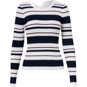 Striped Turtleneck Long Sleeve Top Sweat - Pullovers - $35.99 