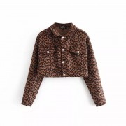 Striped leopard print imitation denim ja - Куртки и пальто - $39.99  ~ 34.35€